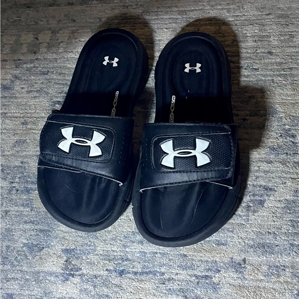 Youth Under Armour 4D Foam Slides.